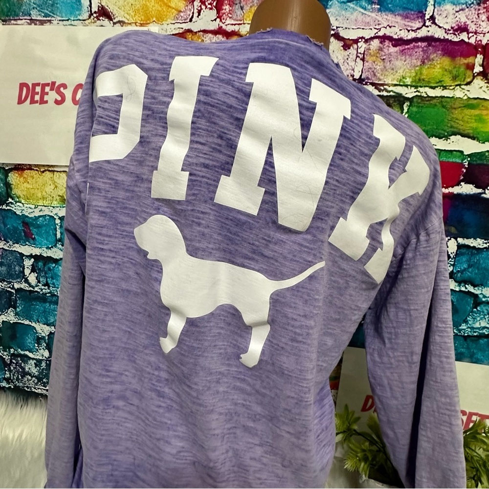 PINK VS LARGE DISTRESSED LONG SLEEVE